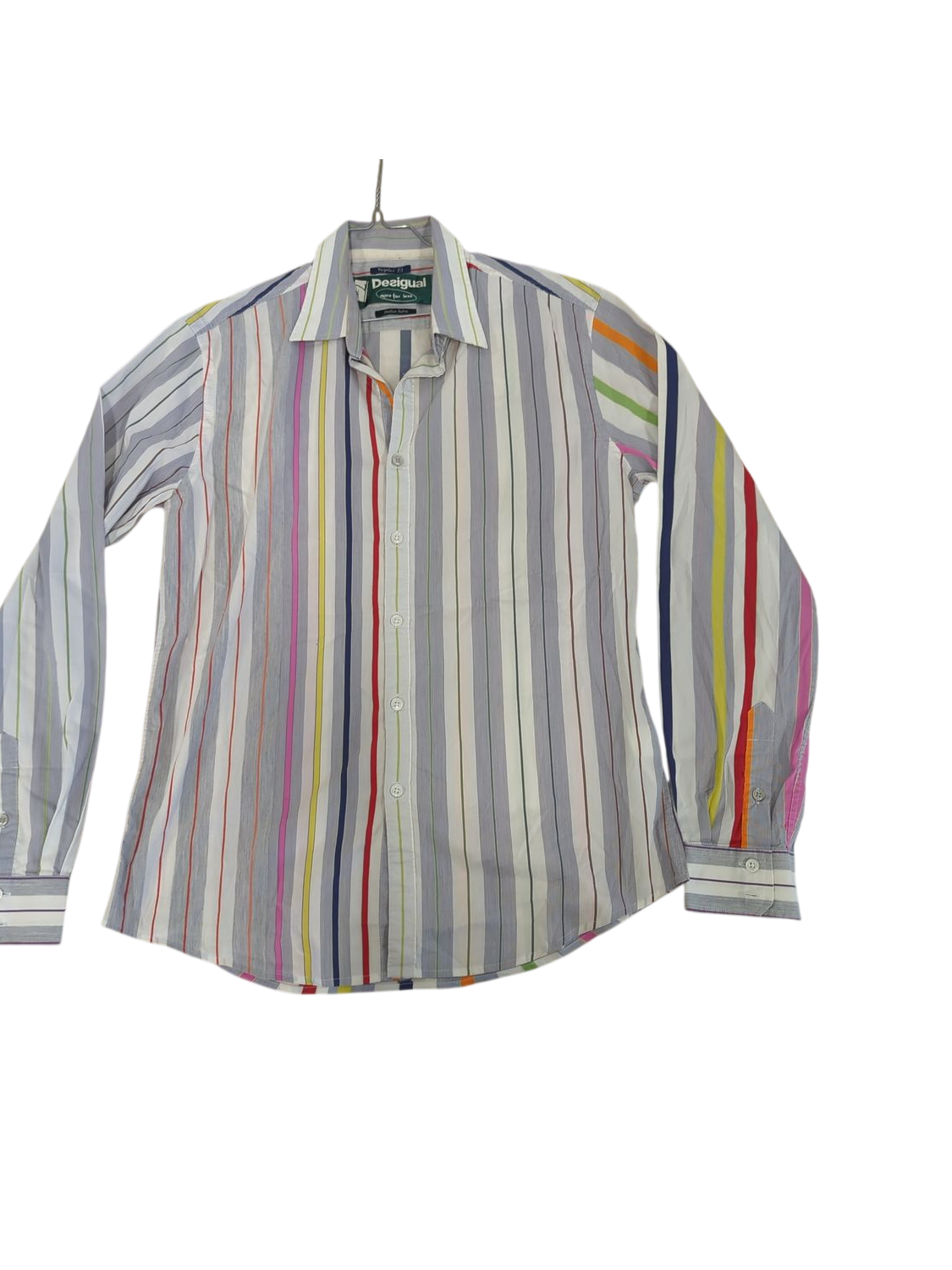 Desigual Multicolored Striped Button-Down Shirt - Regular Fit