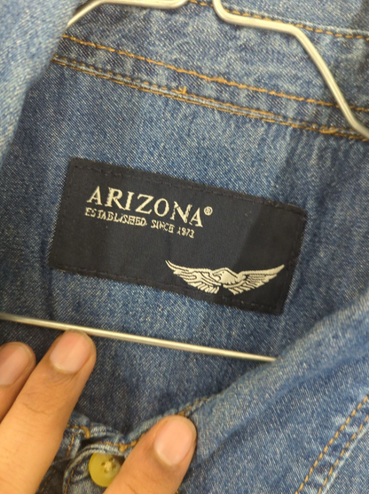 Arizona Denim Short Sleeve Button-Down Shirt - Size GB