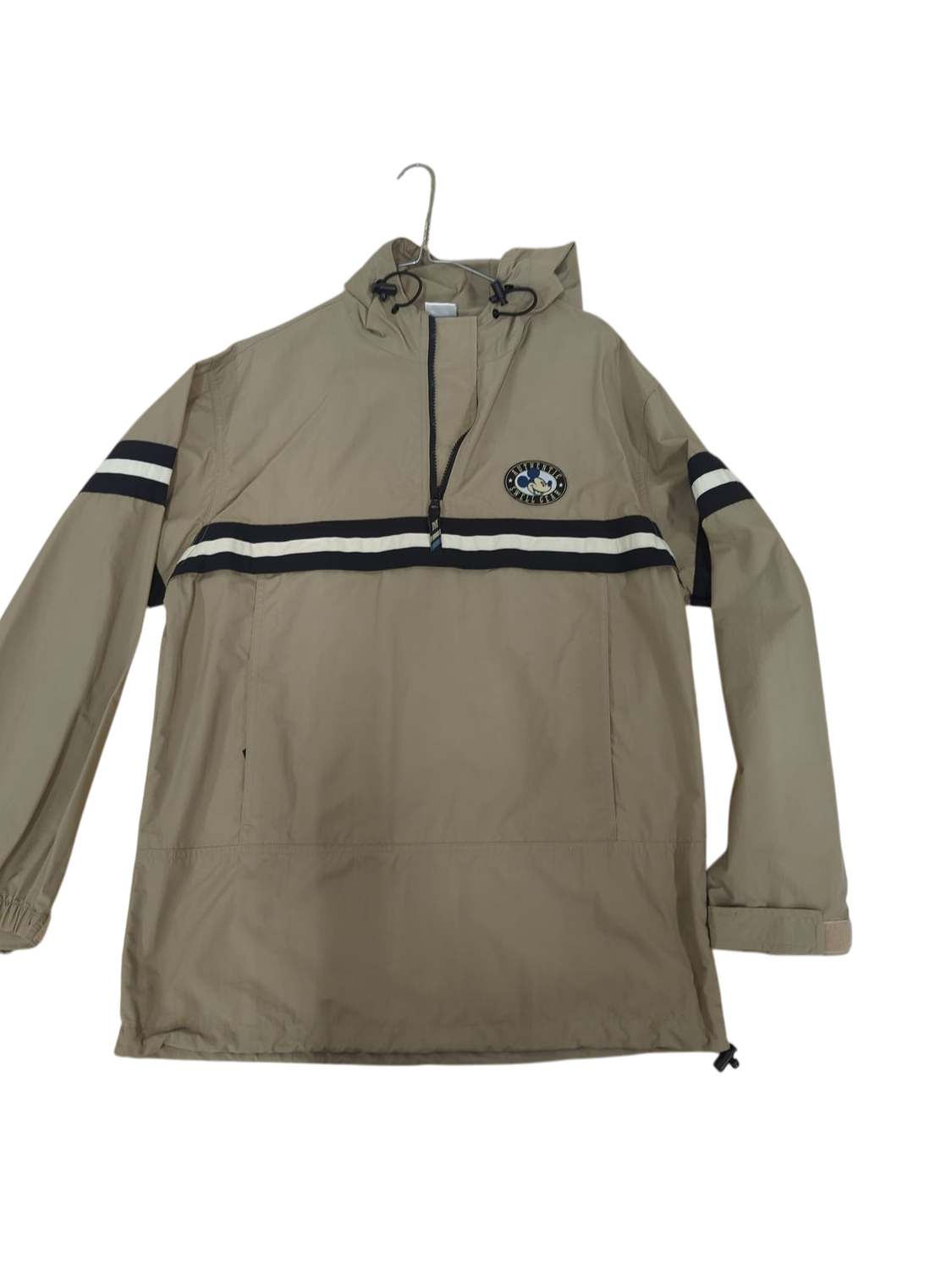 Disney Beige Windbreaker Jacket with Black and White Stripes
