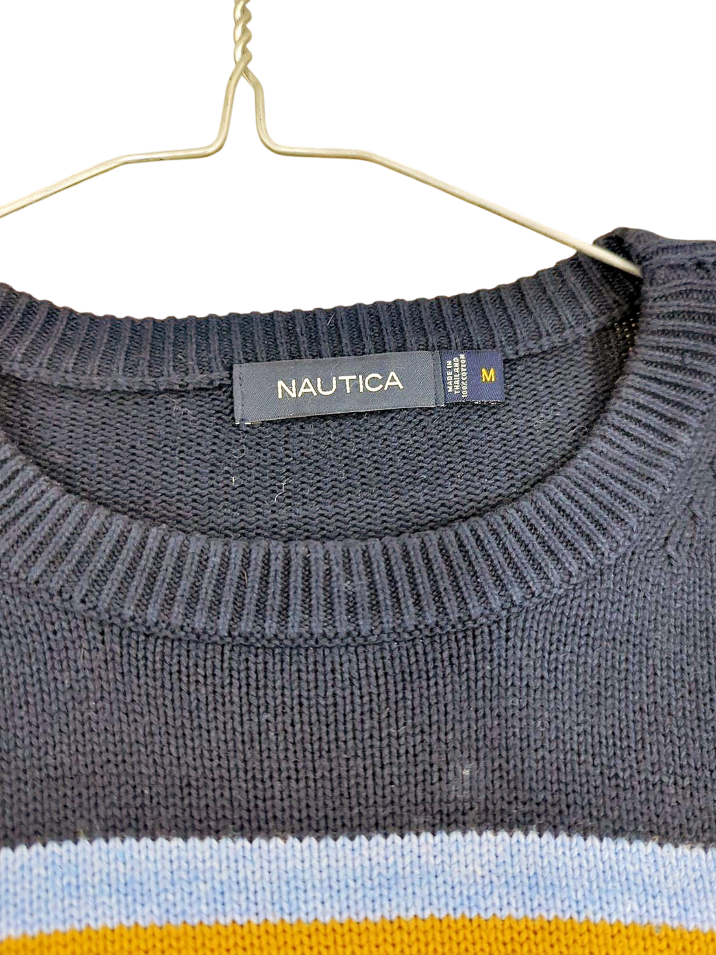 Nautica Striped Crew Neck Sweater - Size M