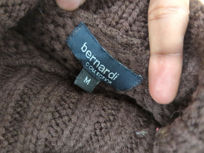 Bernard Collection Brown Wool Turtleneck Sweater Vest - Size M