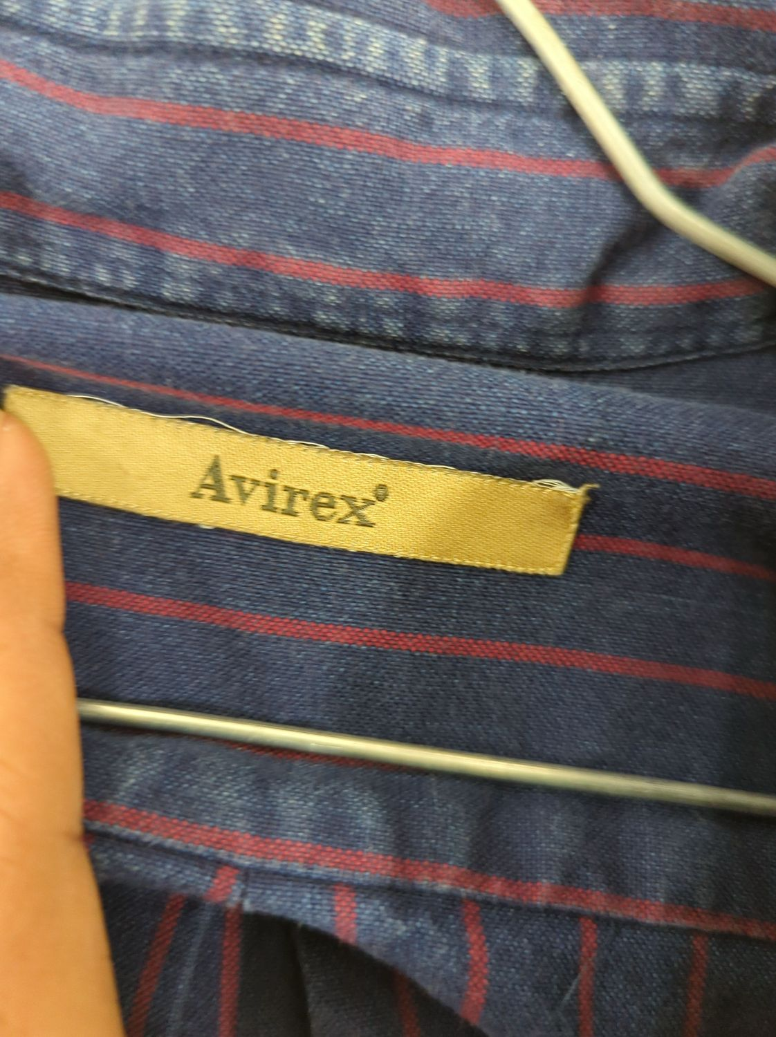 Avirex Navy Striped Button-Down Shirt - Size Large