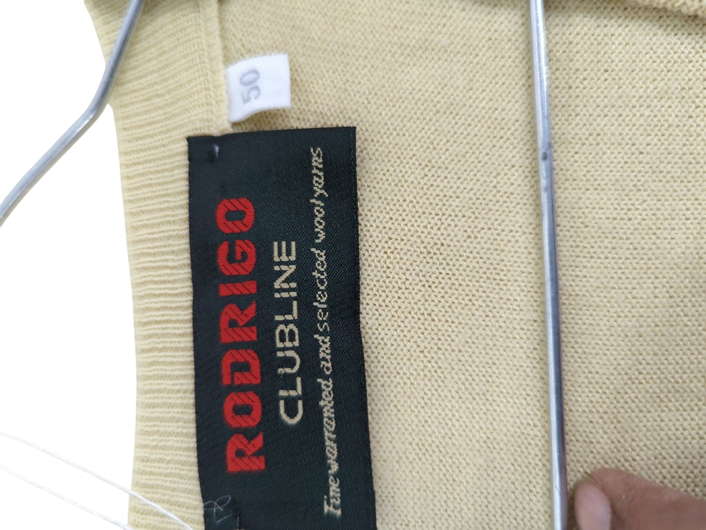 Rodrigo Club Line Beige Sleeveless V-neck Sweater - Size 50