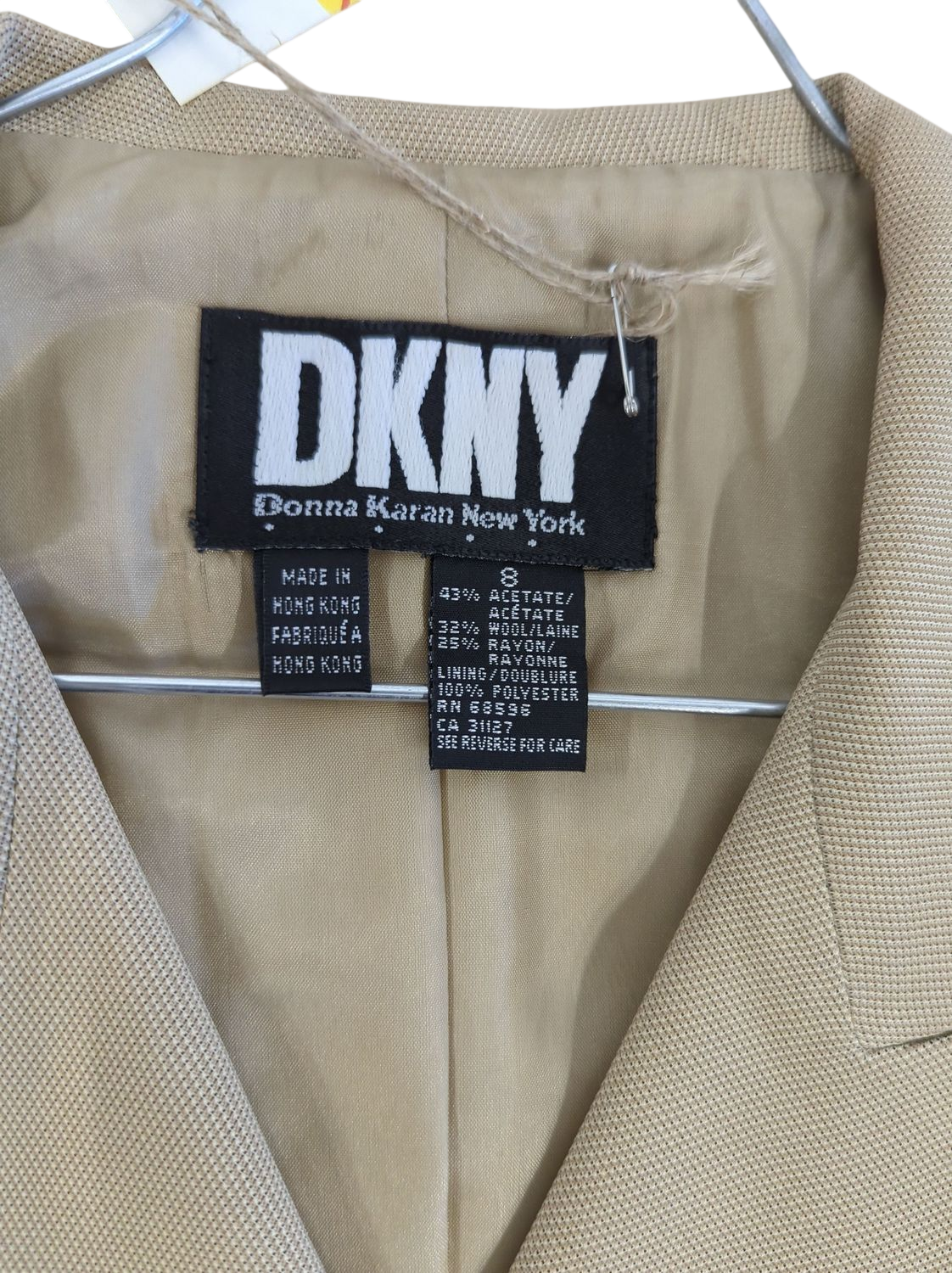 DKNY Beige Tailored Blazer - Size 8 - Donna Karan New York