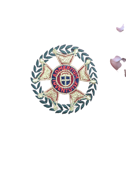 Elegant Red Ceremonial Blazer with Embroidered Emblem