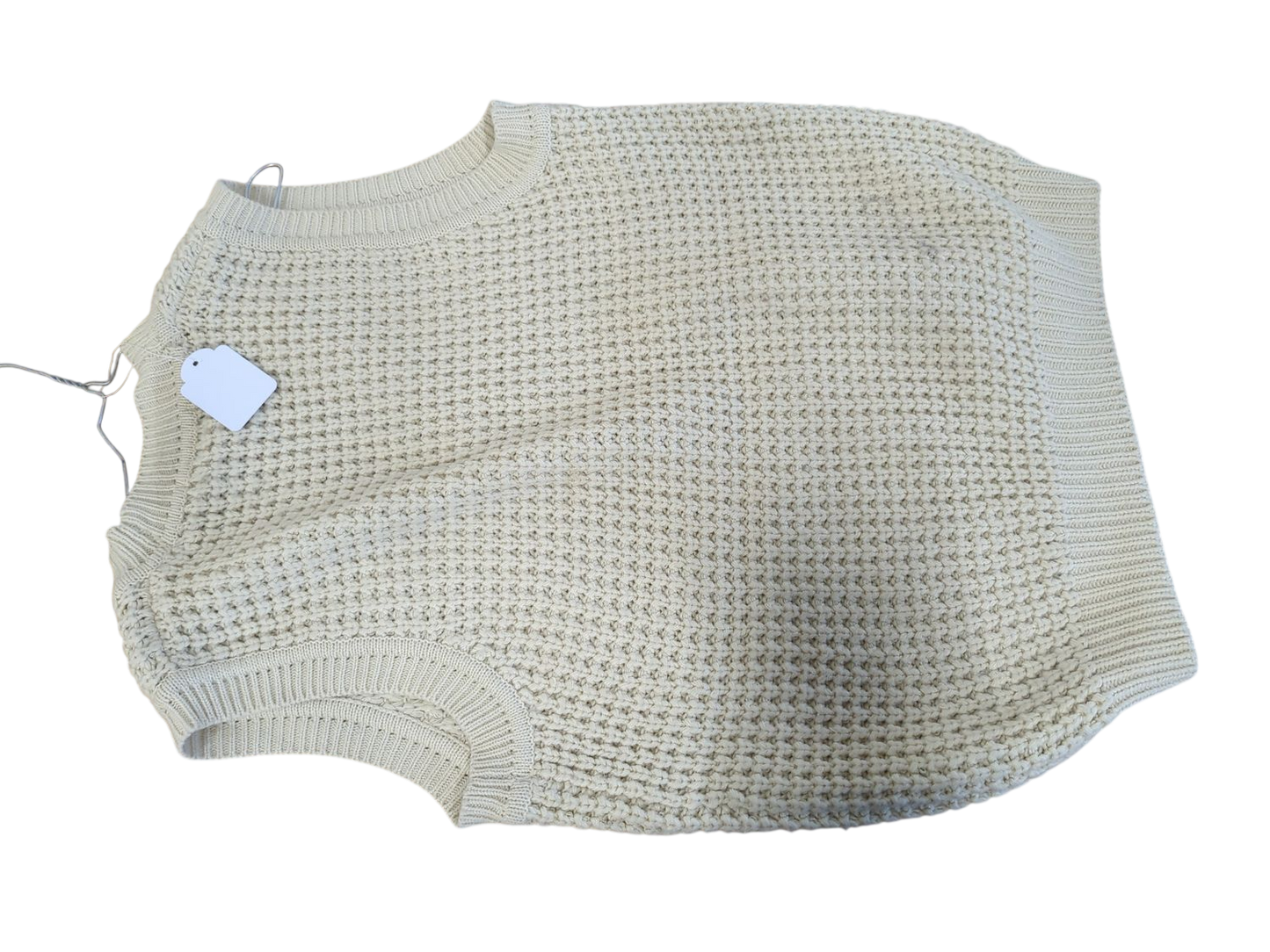 Michele-Claire Cream Knit Sleeveless Sweater - Size M