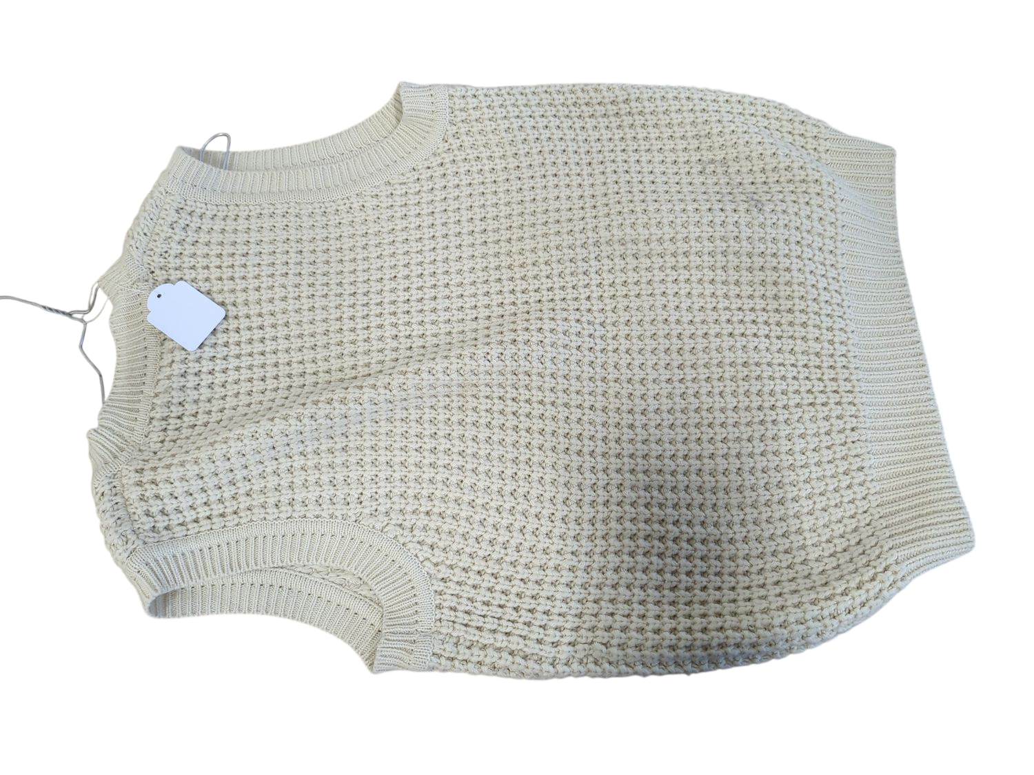 Michele-Claire Cream Knit Sleeveless Sweater - Size M