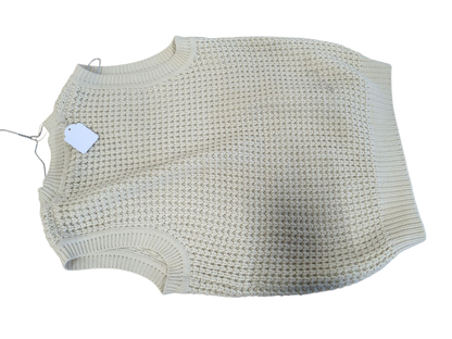 Michele-Claire Cream Knit Sleeveless Sweater - Size M