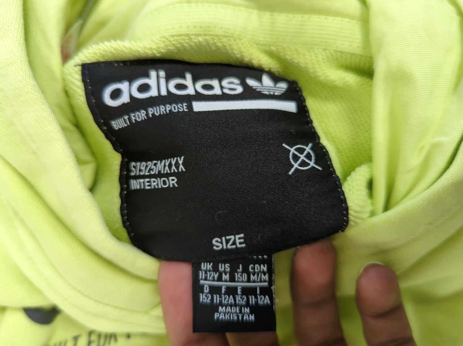 Adidas Neon Yellow Sweatshirt - Size M