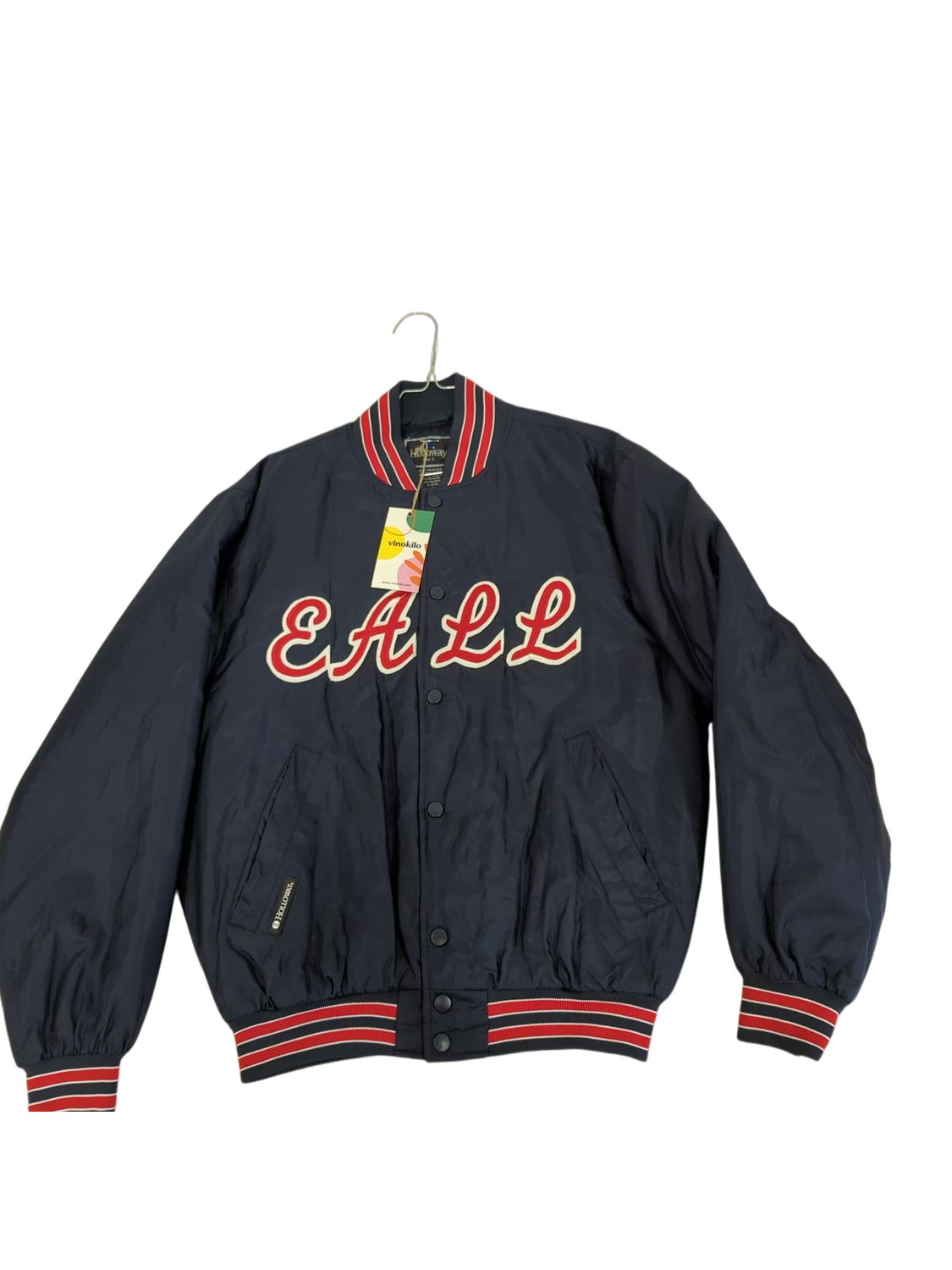 Holloway Navy Bomber Jacket with Red Lettering - Size S