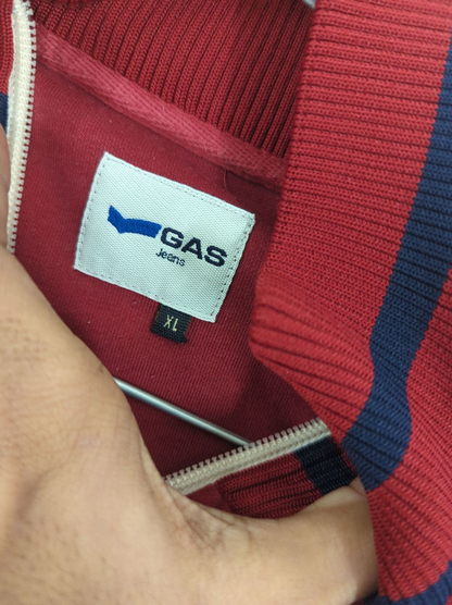 GAS Red and Navy Bomber Jacket - Size XL