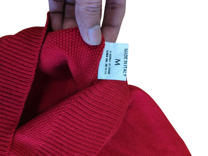 Boggi Milano Red Knitted V-neck Golf Sweater Vest - Size M