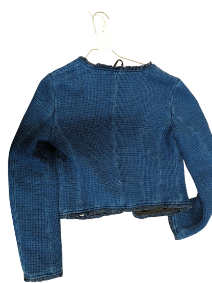 GAS Blue Denim Jacket - Textured Knit Design