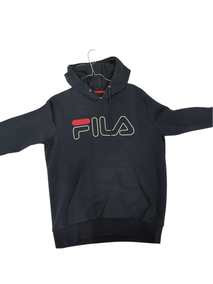 FILA Navy Blue Hoodie with Logo - Size S