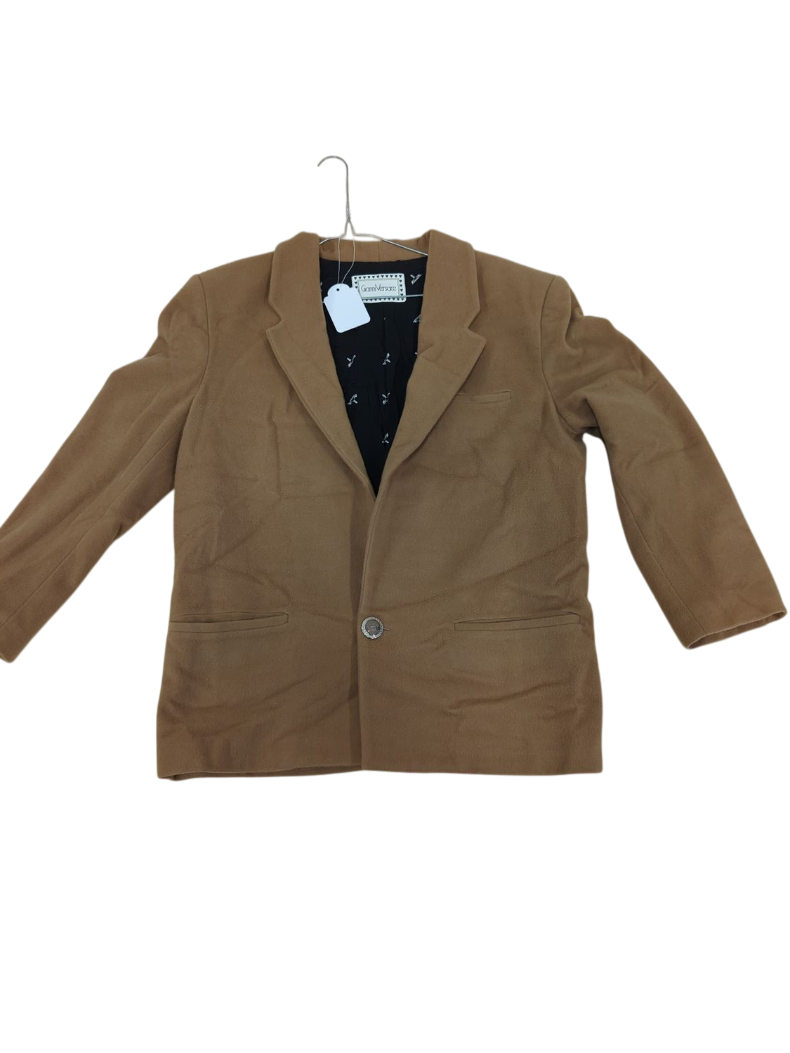 Gianni Versace Camel Brown Wool Blazer Jacket