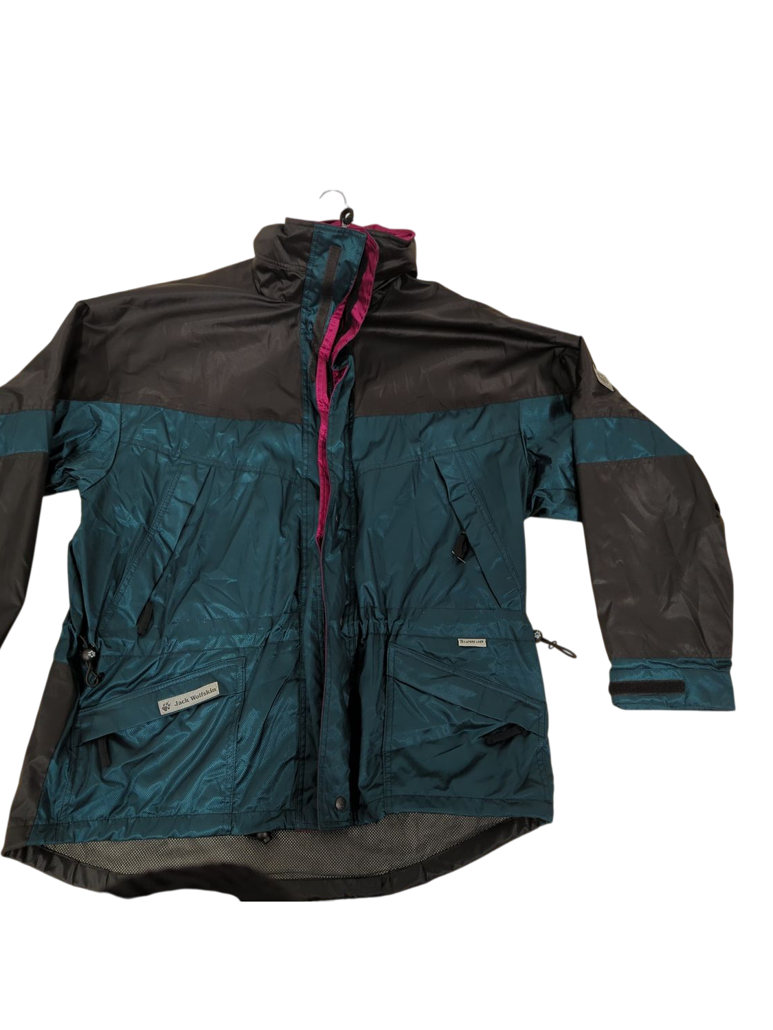 Jack Wolfskin Windbreaker Jacket - Size L/M - Black & Teal