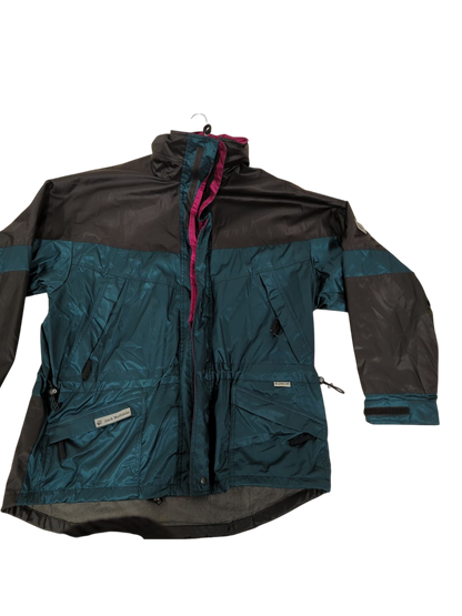 Jack Wolfskin Windbreaker Jacket - Size L/M - Black & Teal