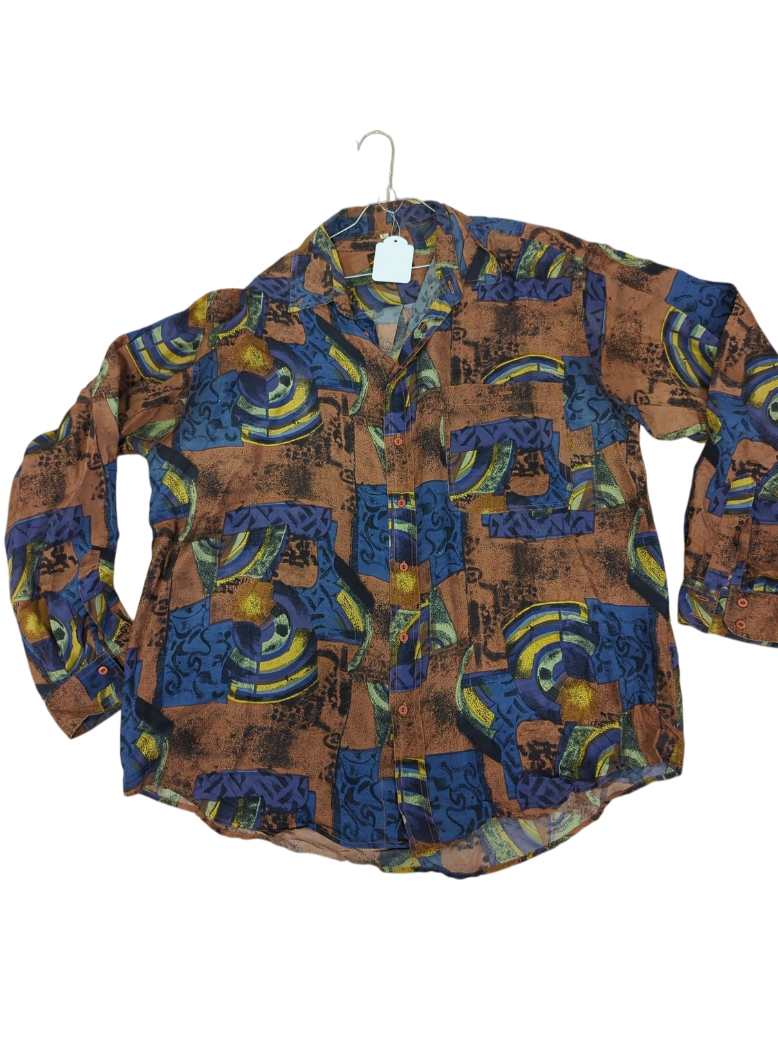 Vintage Zooland Abstract Pattern Button-Down Shirt - Size L