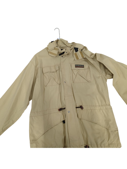 Napapijri Geographic Beige Windbreaker Jacket - Size XXL