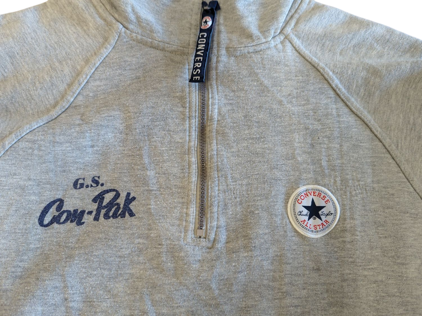 Converse G.S. Con-Pak Half-Zip Grey Sweatshirt - Size M