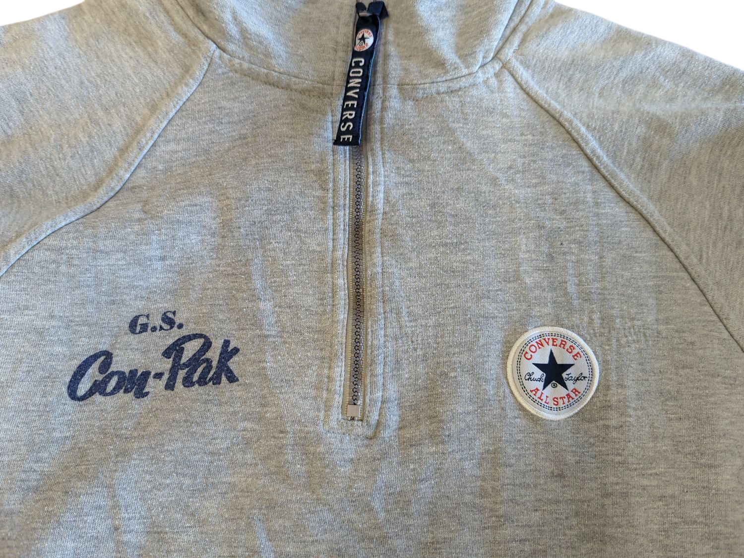 Converse G.S. Con-Pak Half-Zip Grey Sweatshirt - Size M