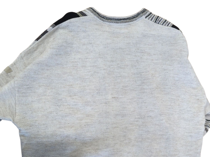 Patterned Crew Neck Sweater with Diamond Design