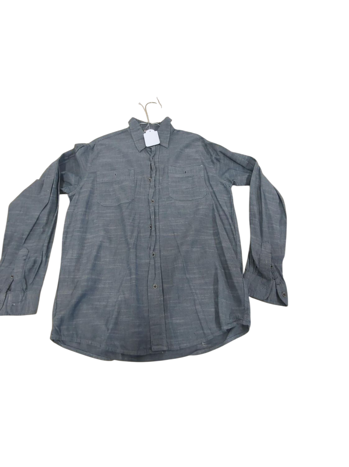 Wrangler Grey Chambray Button-Down Shirt - Classic Fit