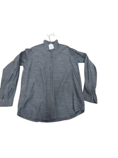 Wrangler Grey Chambray Button-Down Shirt - Classic Fit