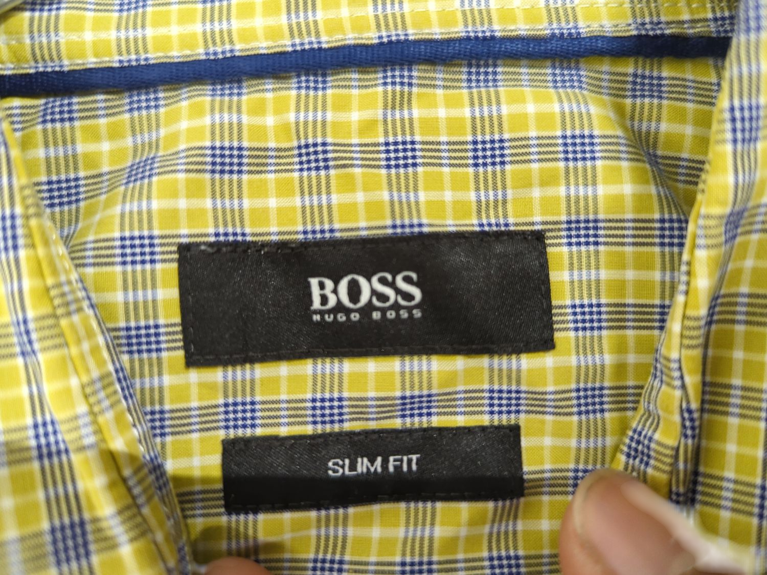 BOSS Hugo Boss Yellow Plaid Button-Down Shirt - Slim Fit