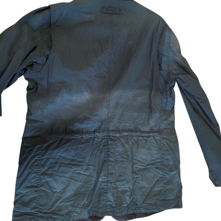 Barbour Navy Windbreaker Jacket with Classic Tartan Lining