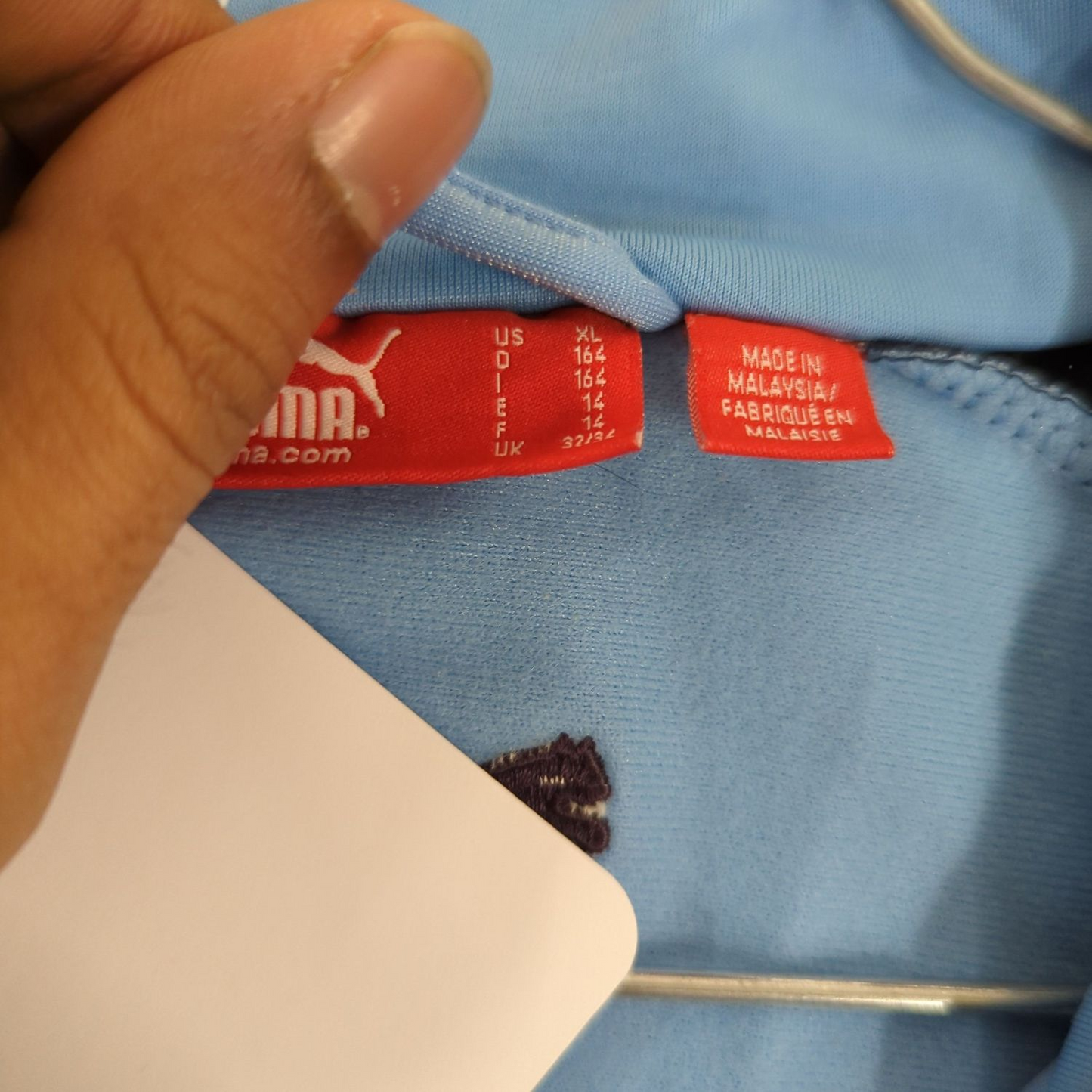 Puma Light Blue & Navy Windbreaker Jacket - Size XL