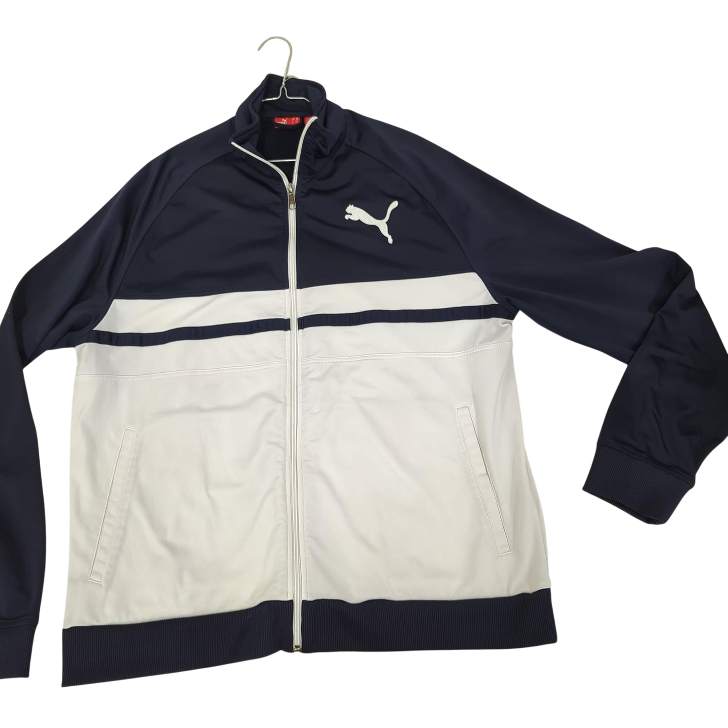 Puma Navy & White Windbreaker Track Jacket with Zipper