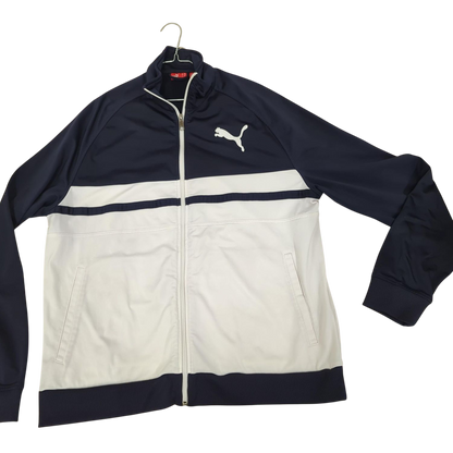 Puma Navy & White Windbreaker Track Jacket with Zipper