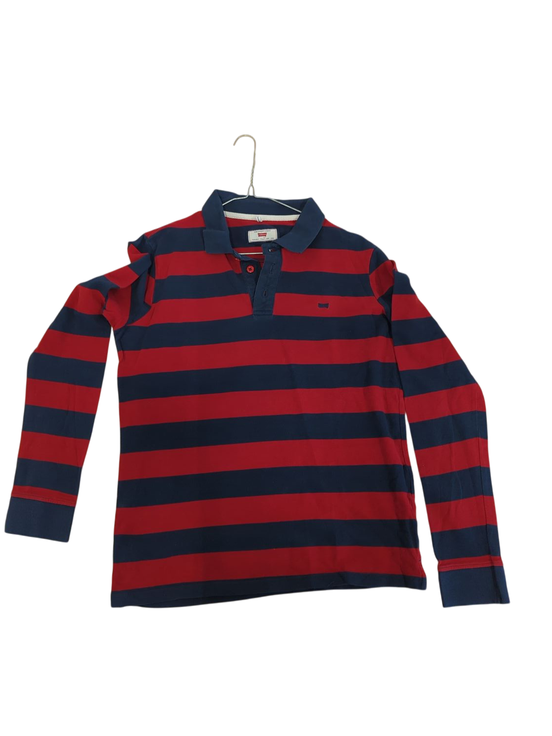 Carrera Men's Striped Polo Shirt - Red & Navy - Size M - Made in Italy