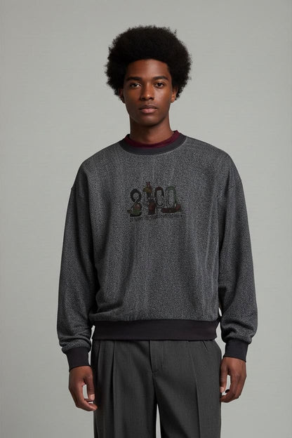 MC Sportswear Grey Graphic Sweatshirt - Size Large
