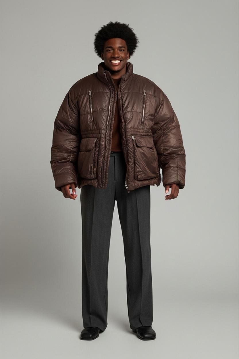 Burberry Brown Quilted Parka Winter Jacket - Size XL