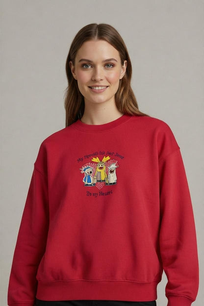 Vintage Red MJ Sportswear Crewneck Sweatshirt with Cartoon Graphic
