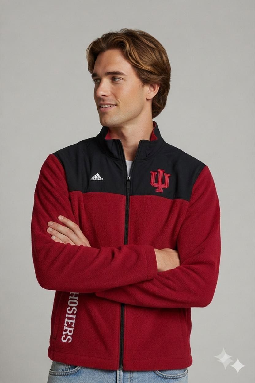 Adidas Indiana University Hoosiers Zip-Up Fleece Jacket