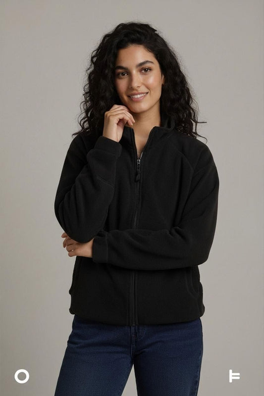 Woolrich Black Fleece Jacket with Full Zip