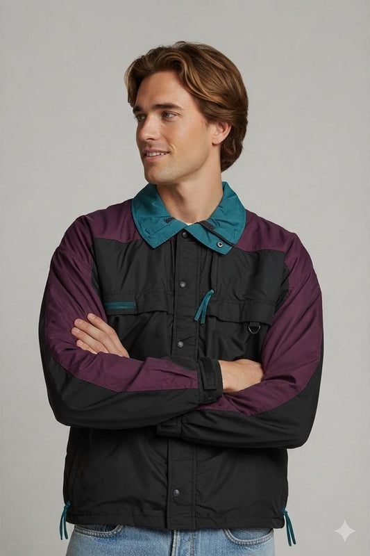 Vintage Columbia Sportswear Colorblock Windbreaker Jacket - Size M