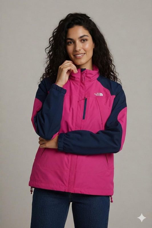 The North Face Pink & Navy Windbreaker Jacket - Size S