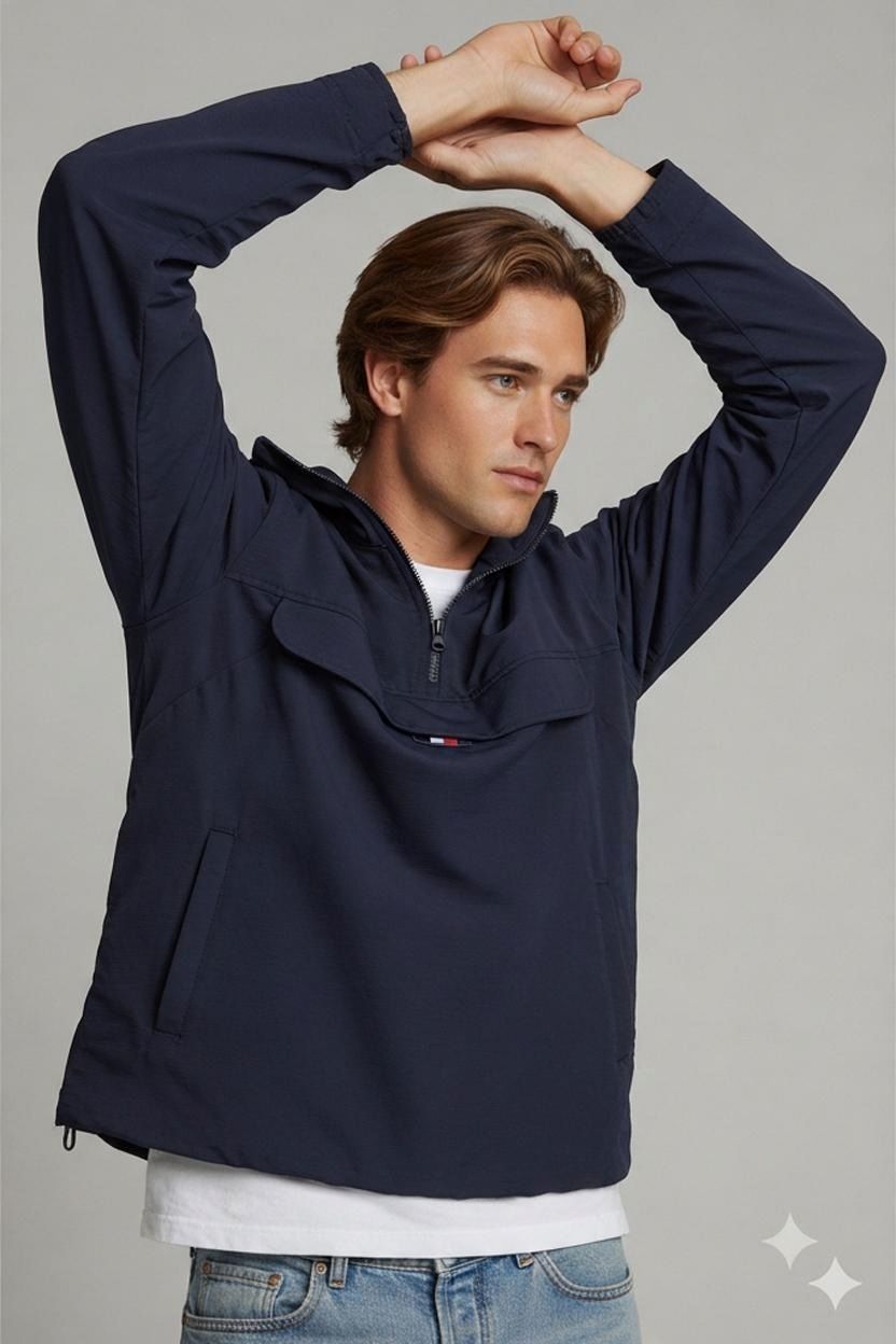 Tommy Hilfiger Navy Windbreaker Jacket - Size M