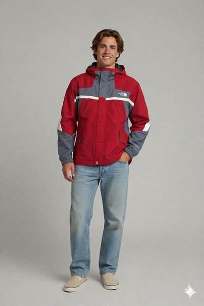 The North Face Red and Grey Windbreaker Jacket