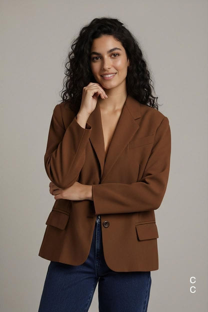 Burberrys Brown Wool Blend Blazer - Classic Tailored Jacket