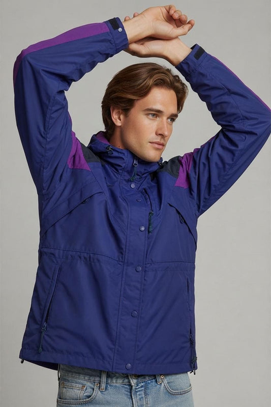 Vintage Columbia Sportswear Windbreaker Jacket - Blue/Purple - Size L