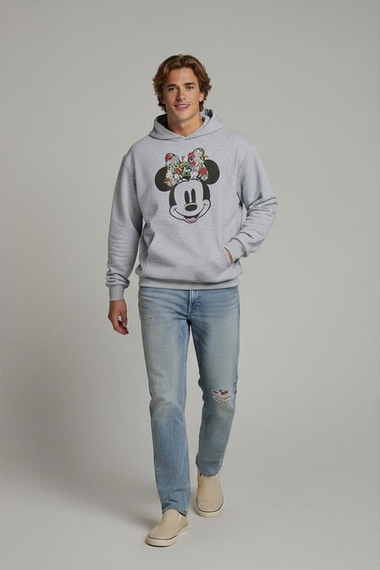 Disney Mickey Mouse Grey Sweatshirt - Floral Design