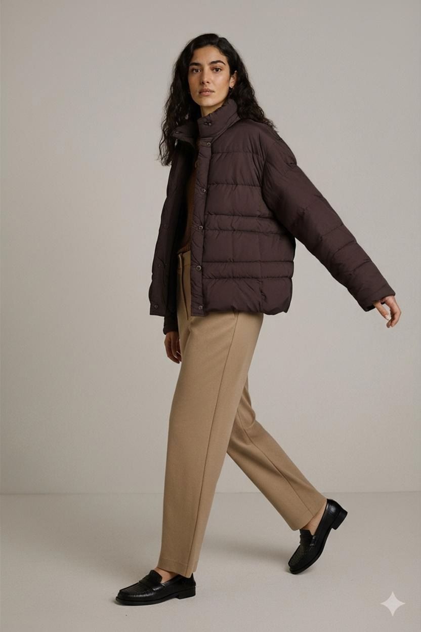 Tommy Hilfiger Brown Down Puffer Jacket - Size XL