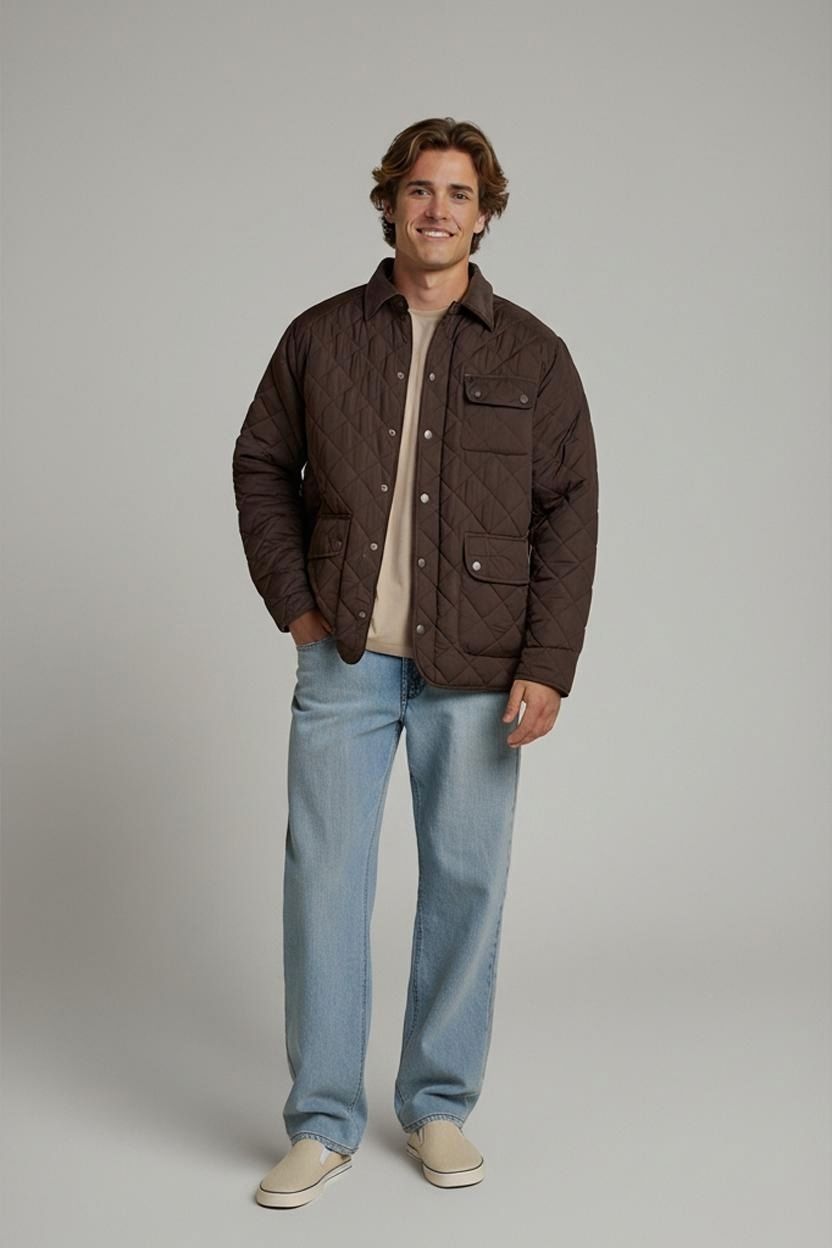 Barbour Brown Quilted Jacket - Size L