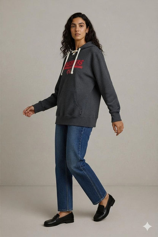 Crusaders Grey Hoodie with Red Logo - Size M