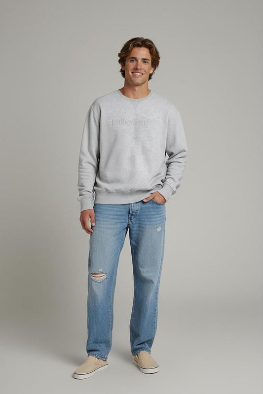 Grey Timberland Crewneck Sweatshirt - Size XL/TG